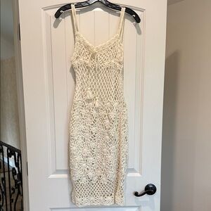 J. Crew Cream Crochet Midi Dress